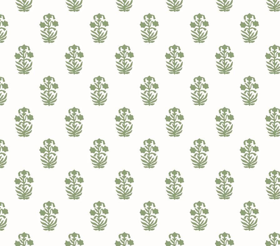 Corwin - Green on White Wallpaper Double Roll