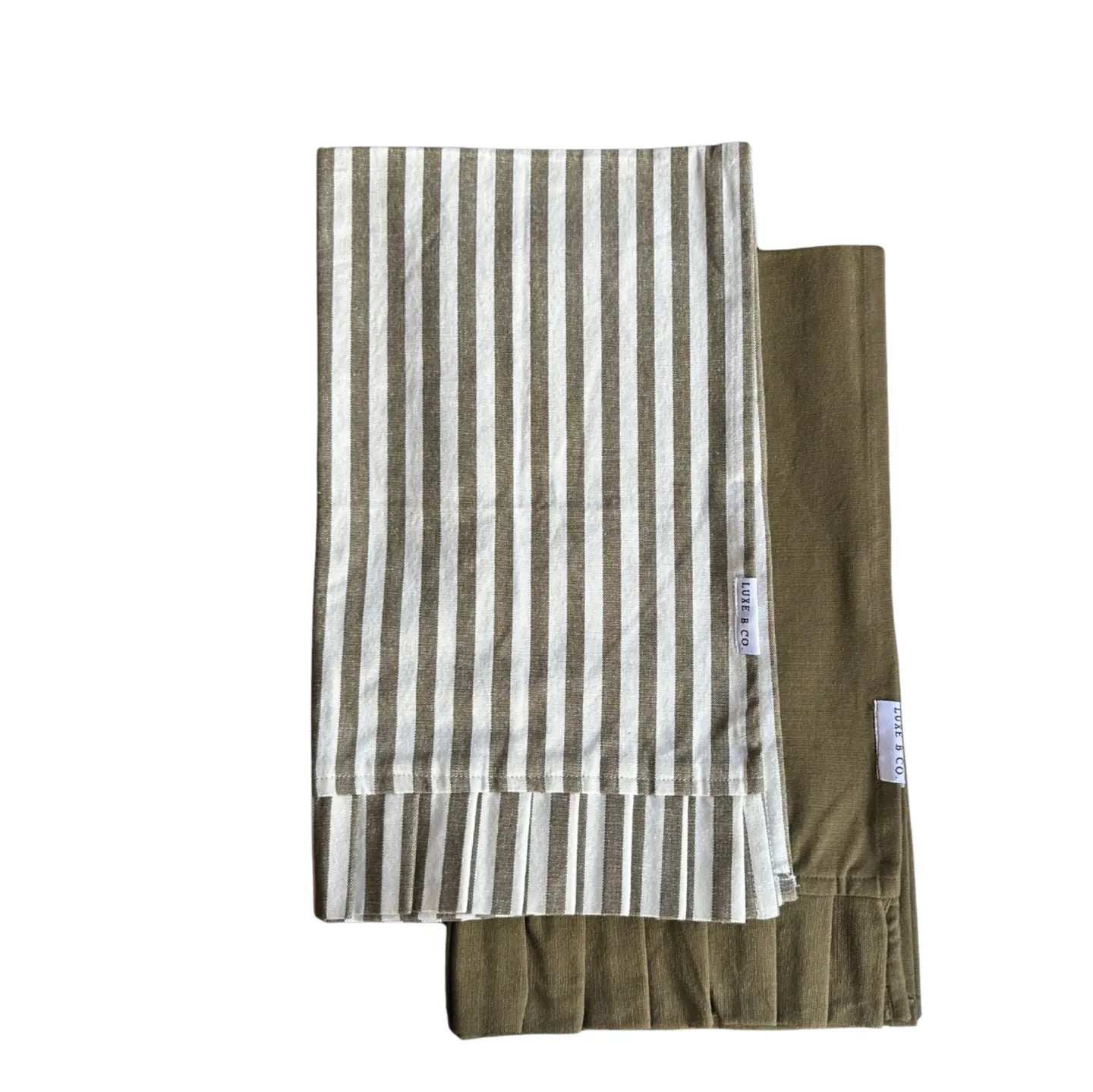 Ruffled Stripe Kitchen Tea Towel, Set of 2