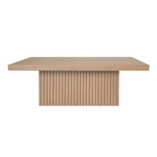 Slatted Pedestal Base Coffee Table