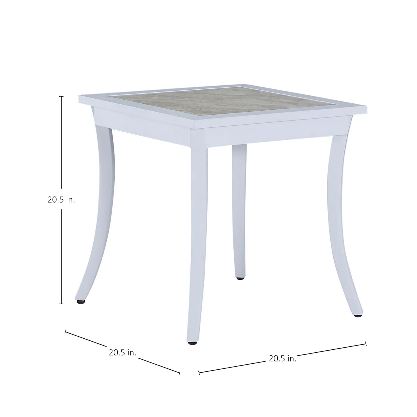 Bermuda Aluminum with Porcelain Top Square End Table