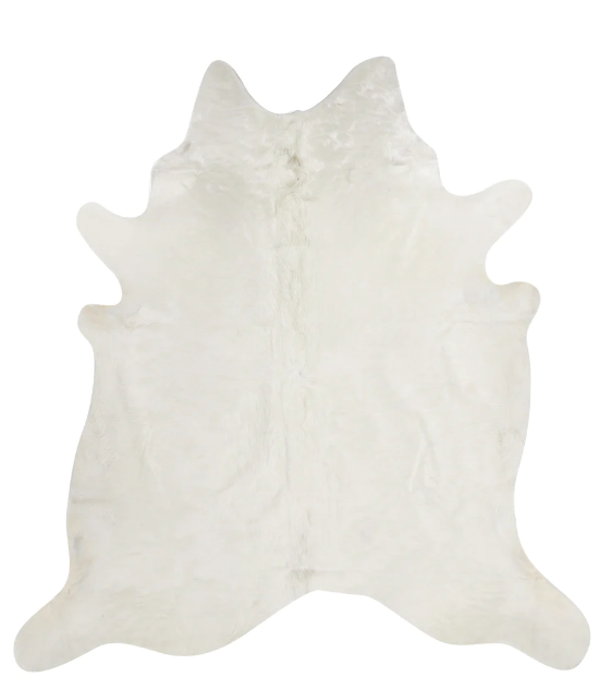 White XXL Cowhide Rug 7'8" x 8'2"