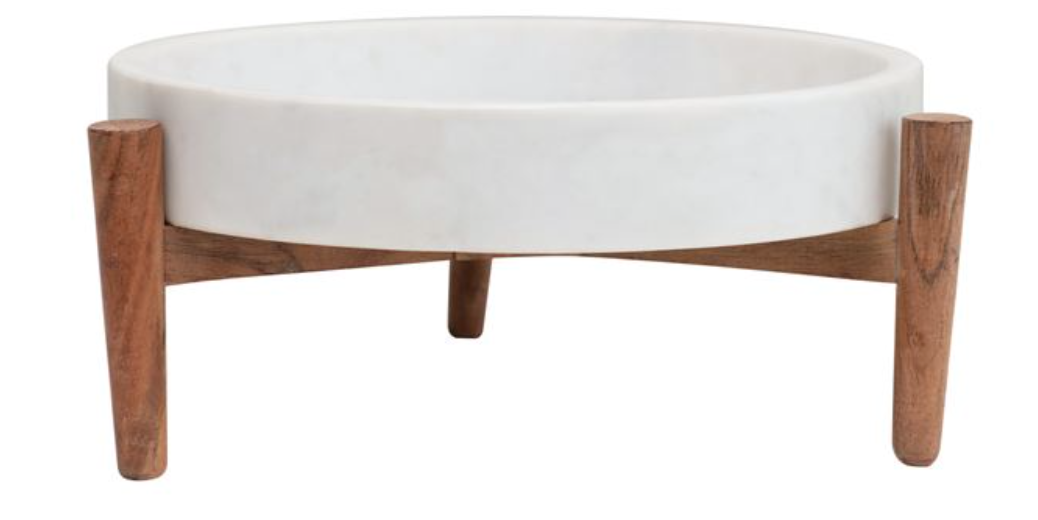 Marble Tray with Wood Stand