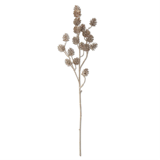 Gold Glittered Pinecone Spray