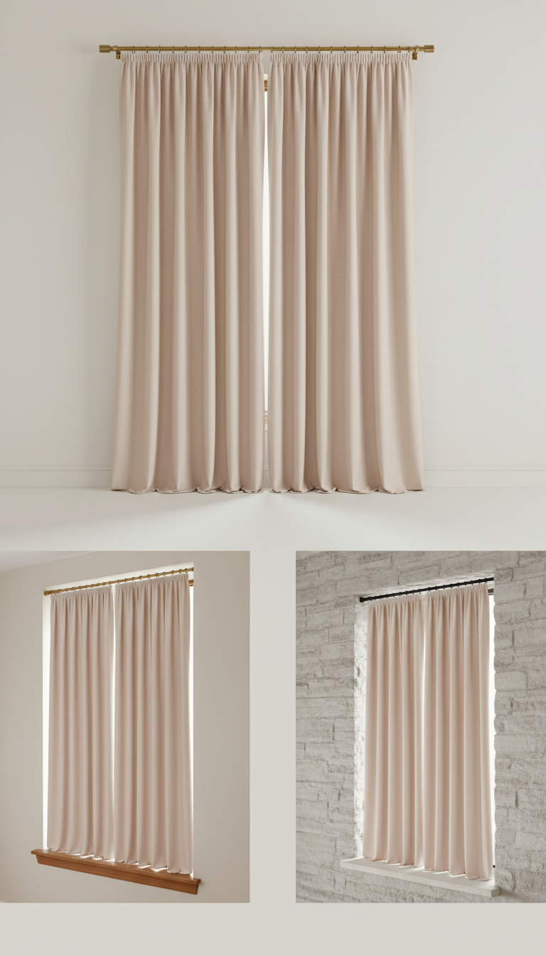 Champagne Blush Ripple Fold Drapery