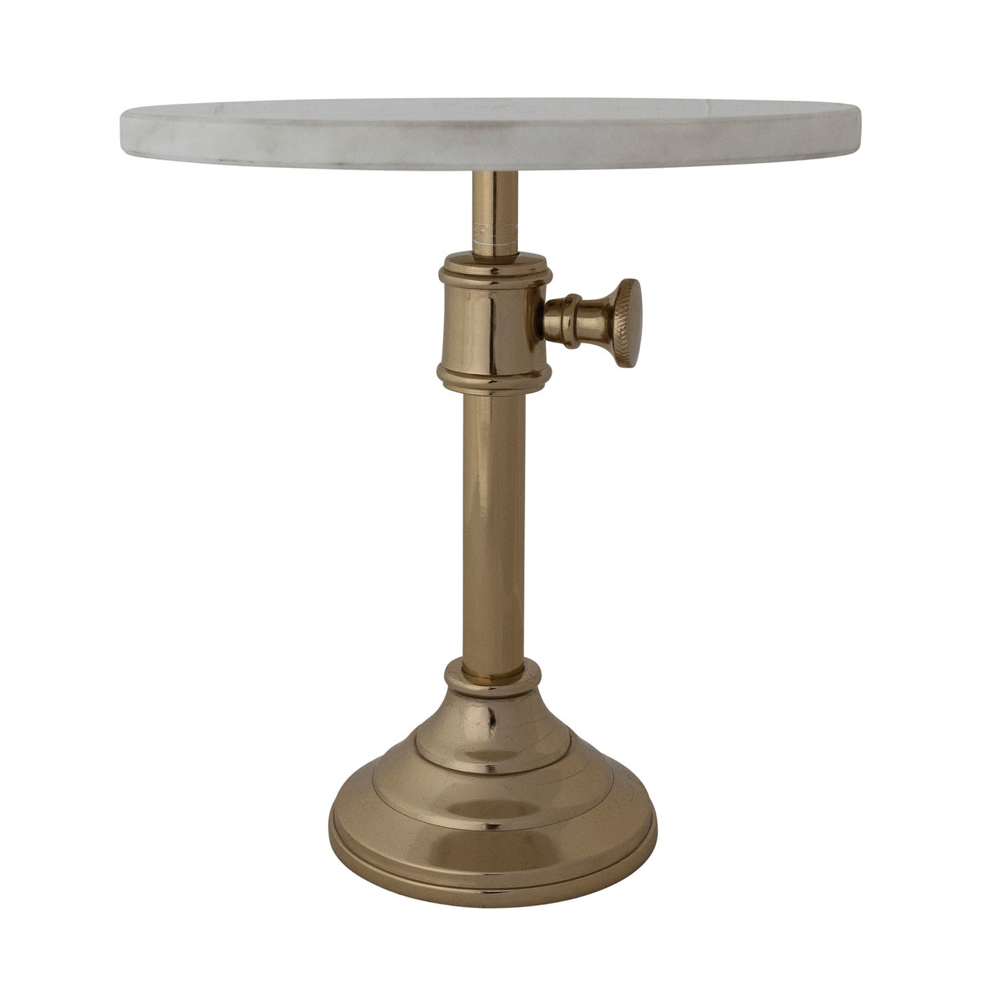 Adjustable Gold Pedestal with Marble Top