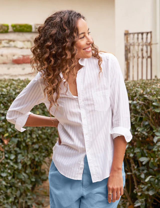 Barry Sheer Stripe Button Down Shirt