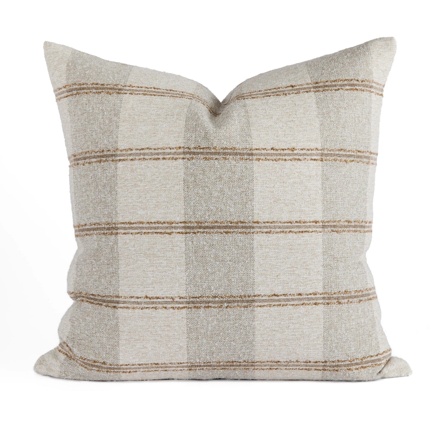 Wheat Check 22x22 Pillow