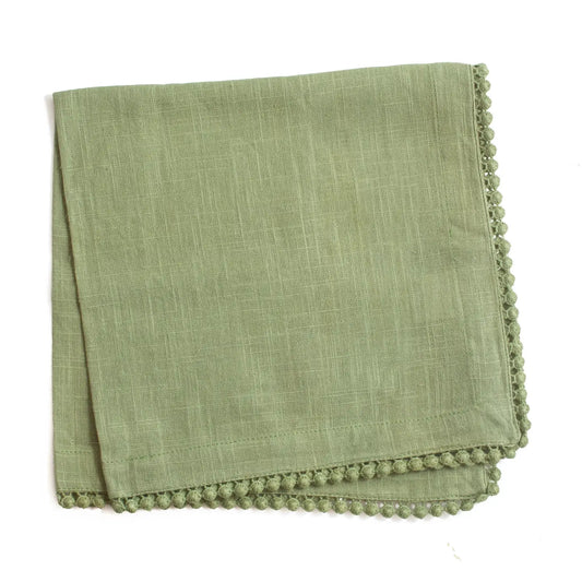 Green lace trimmed Napkins