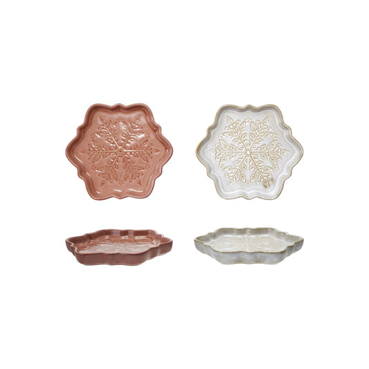 Stoneware Snowflake Plate
