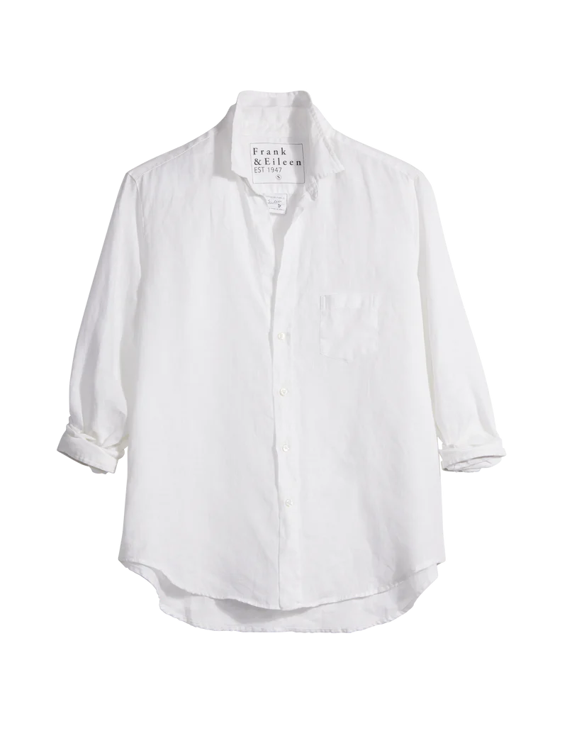 Eileen Woven Button Up - White
