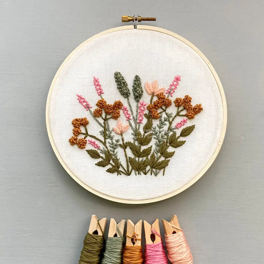 Embroidery Kit - Blush & Olive Meadow