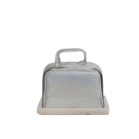 Glass Cloche with Marble Base
