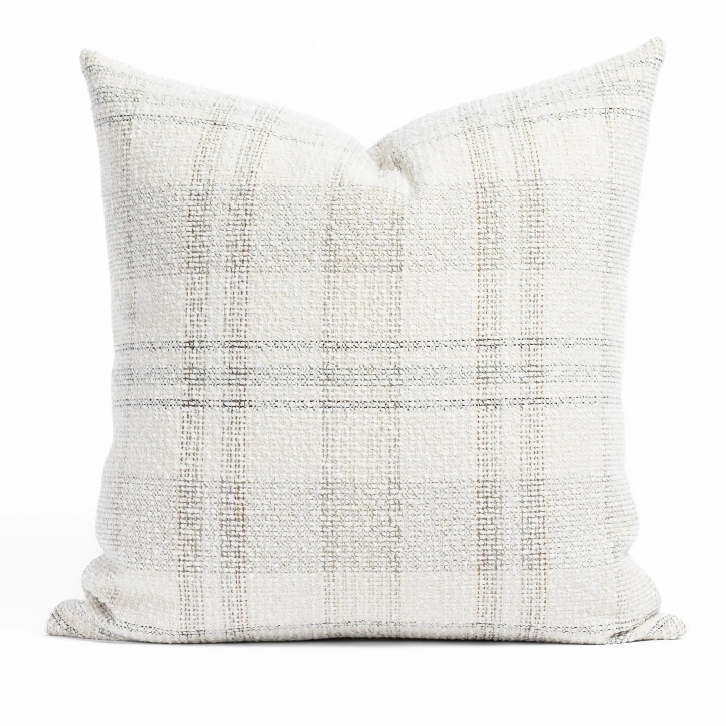 Cream Plaid 22x22 Pillow