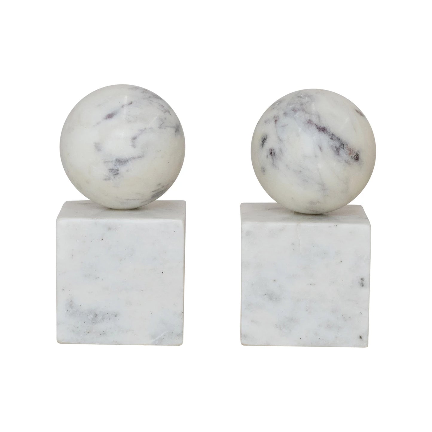 Marble Geometric Bookends