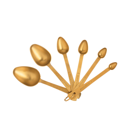 Stainless Steel Gold Measuring Spoons, Set of 6