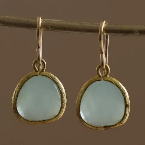 Alice Blue Bezel Earrings