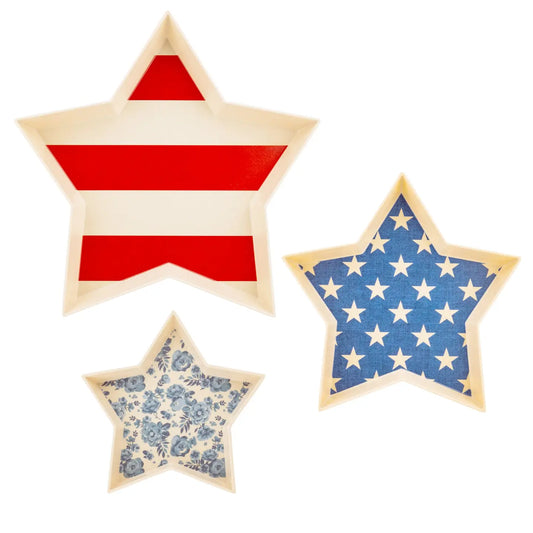 Star Shaped Bamboo Reusable Tray Set