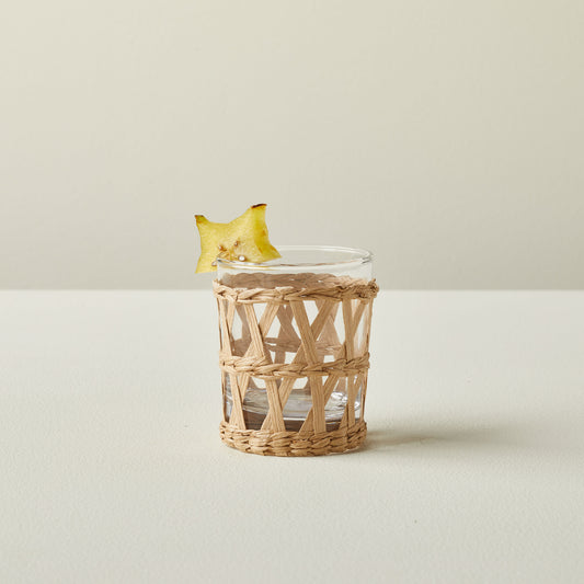 Natural Wicker Wrap Glass