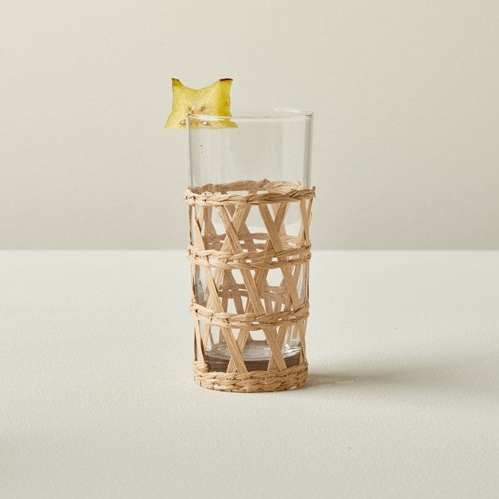 Natural Wicker Wrap Glass