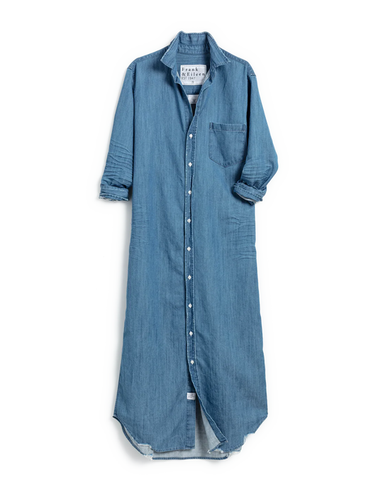 Rory Maxi Shirtdress - Vintage Stonewashed Indigo