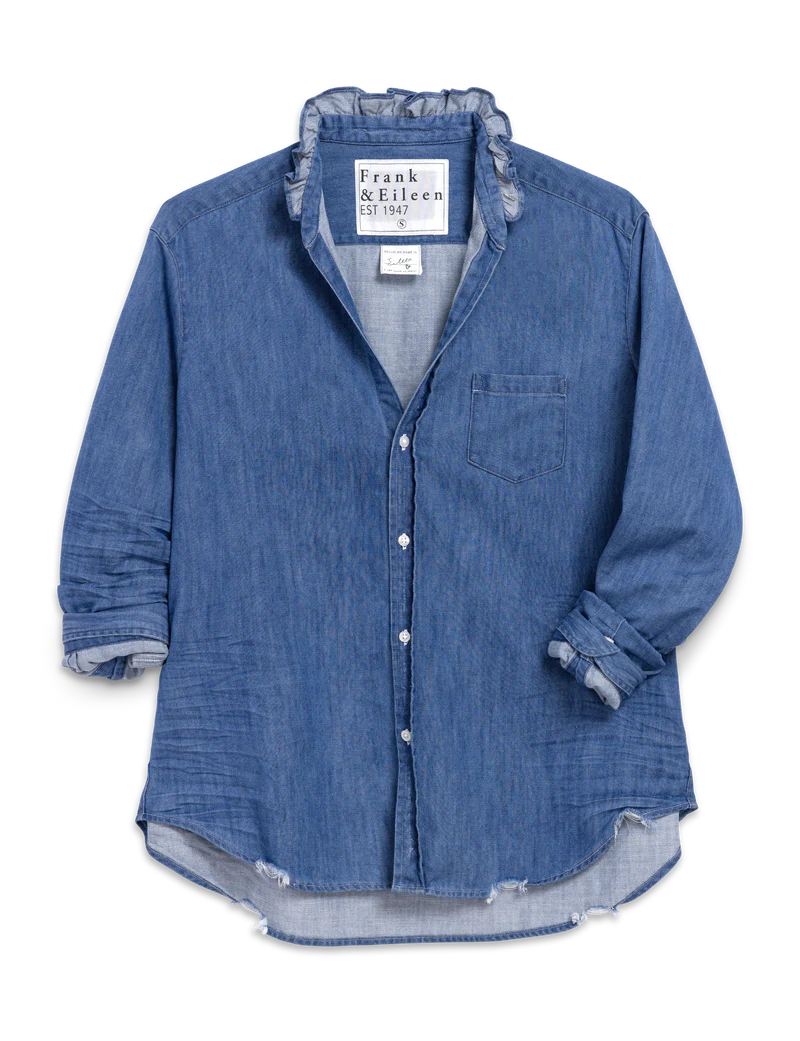 Eileen Ruffle Denim Shirt