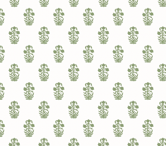 Corwin - Green on White Wallpaper Double Roll