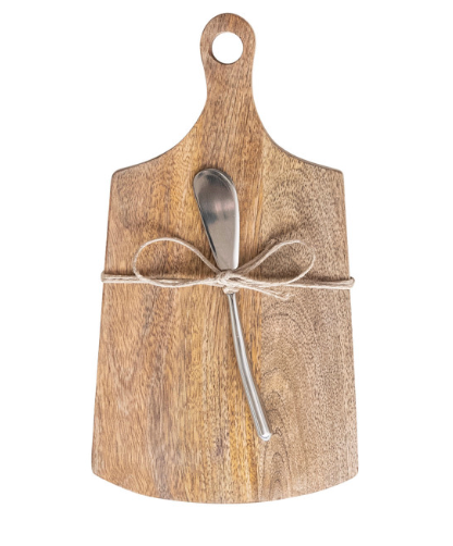 Mango Wood Cheese Board w/ Canape Knife