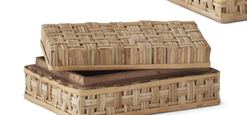 Basket Weave Cane Boxes