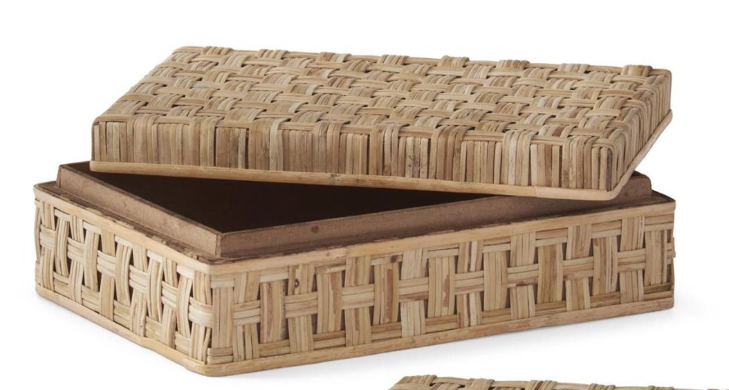 Basket Weave Cane Boxes