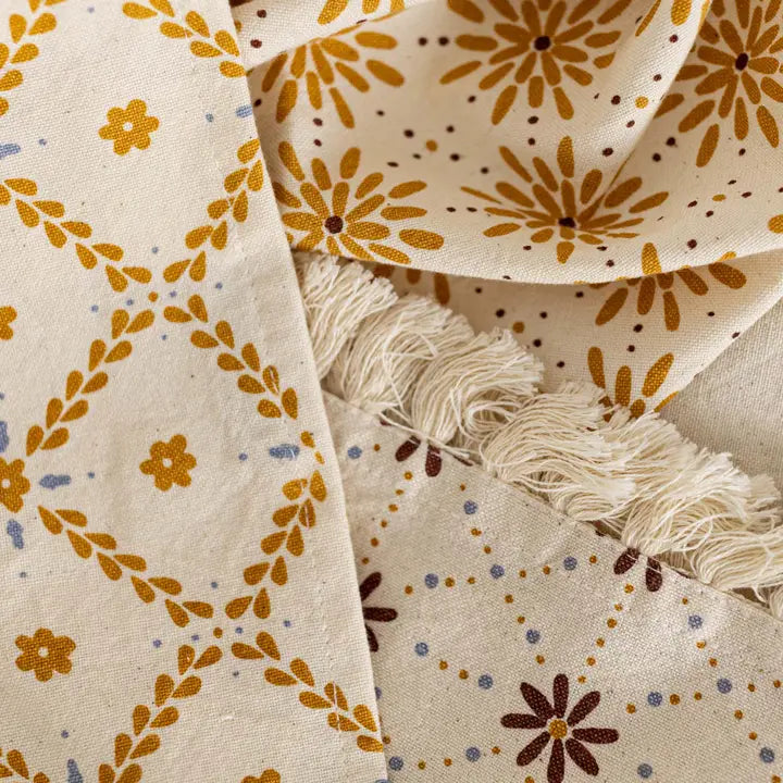 Vintage Floral Tea Towels Set of 3