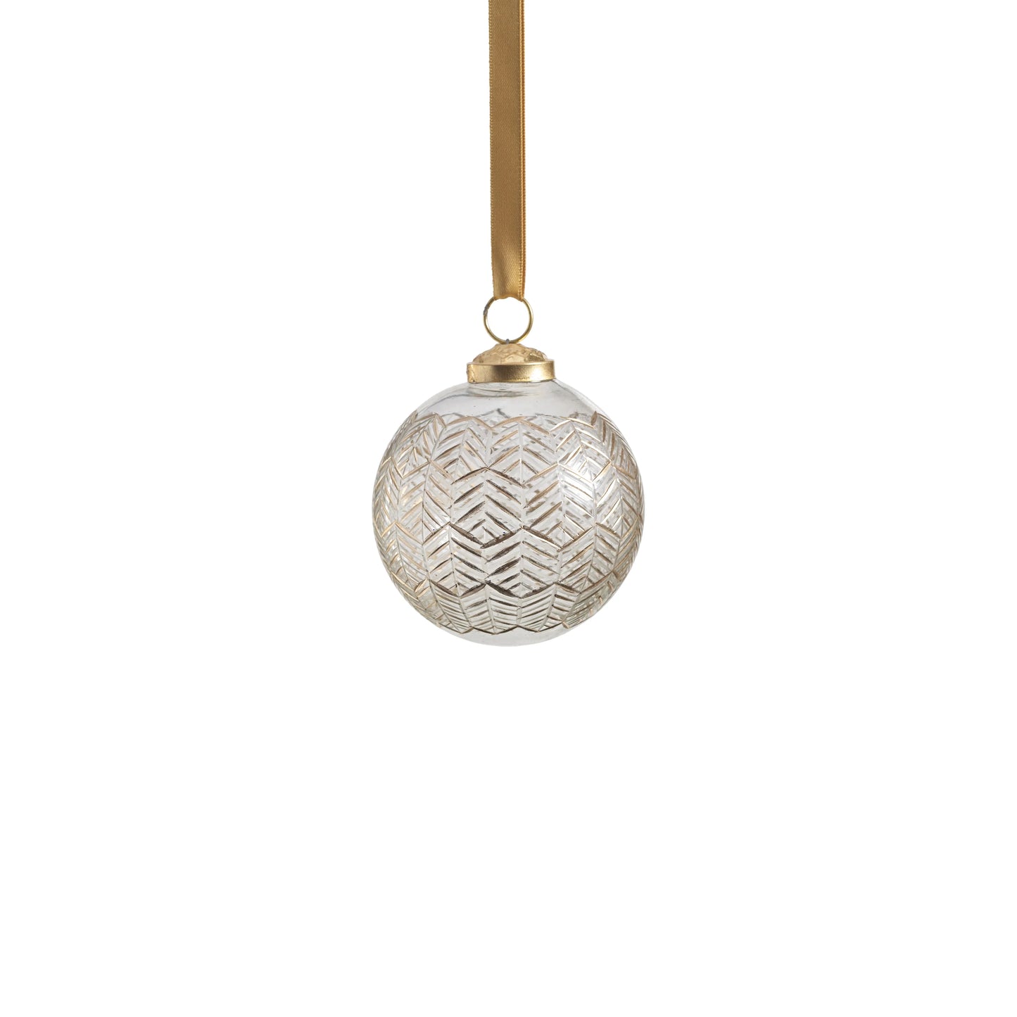 Golden Echoes Pattern Glass Ornament, 3 inch