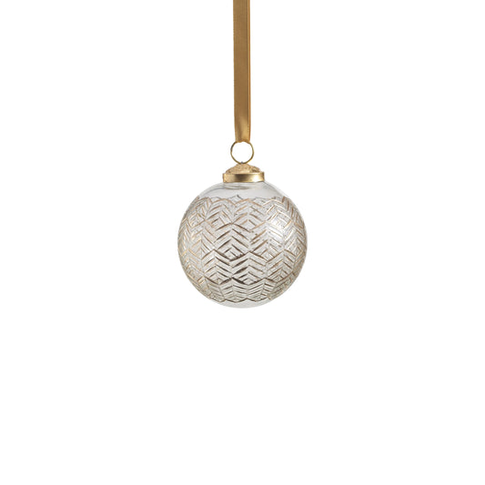 Golden Echoes Pattern Glass Ornament, 3 inch