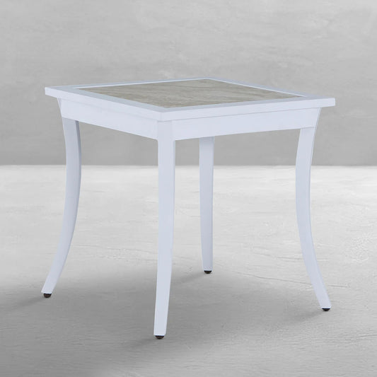 Bermuda Aluminum with Porcelain Top Square End Table