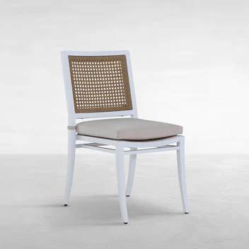 Bermuda Aluminum and Cane Stacking Side Chair