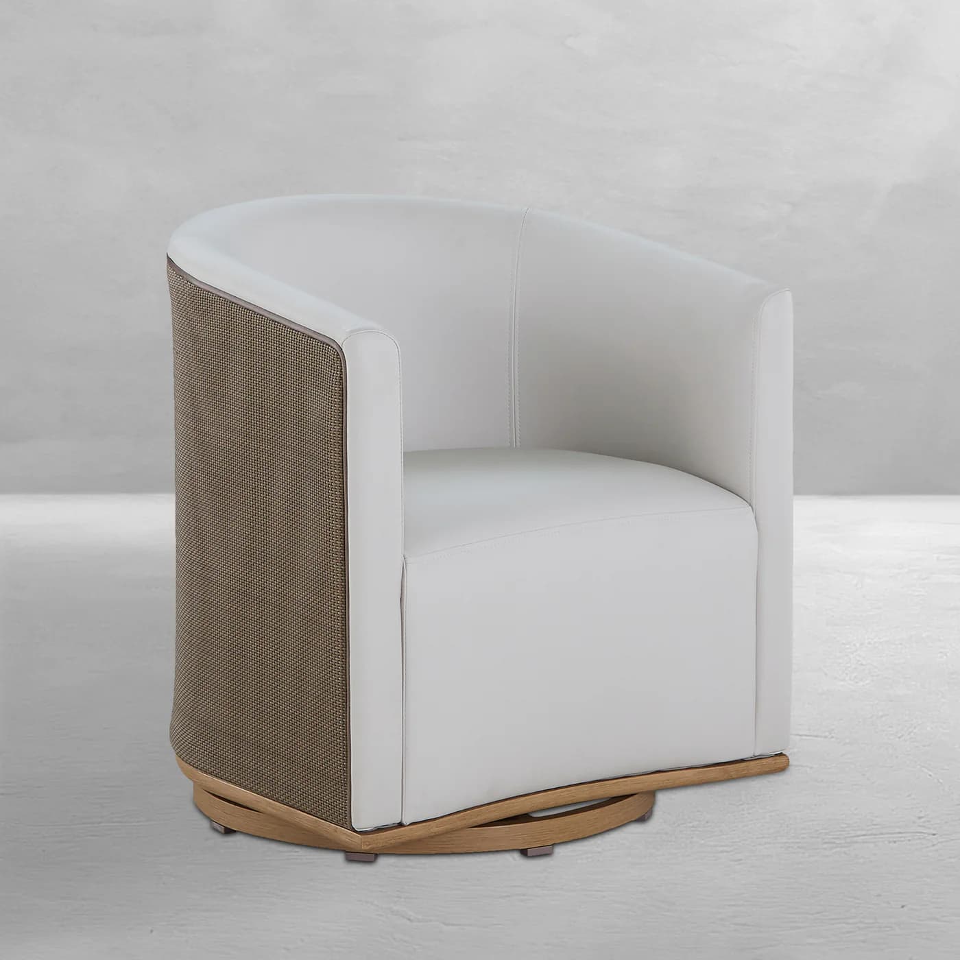 Tahoe Natural Weave Marine Grade Vinyl Swivel Arm Chair
