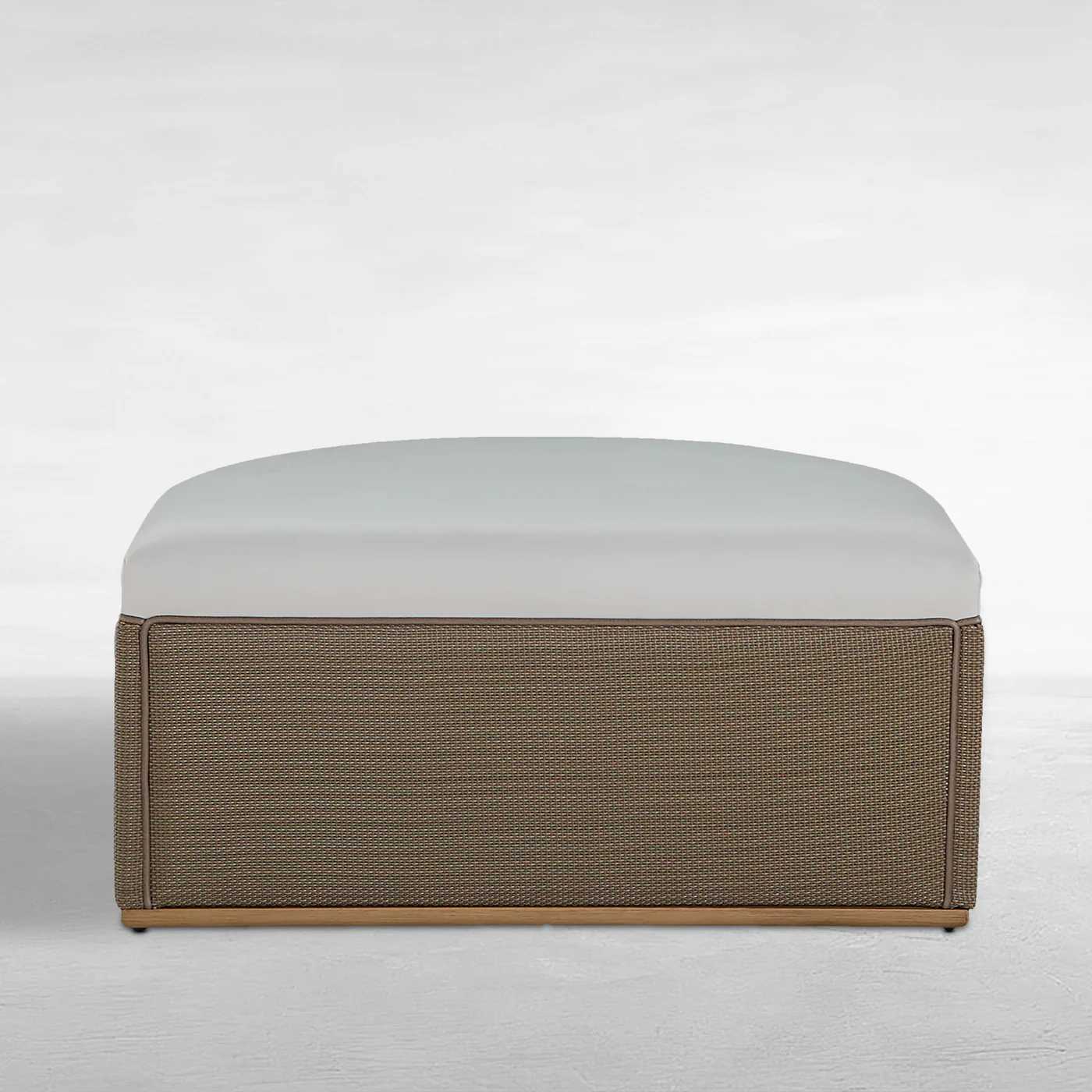 Tahoe Natural Weave Marine Grade Vinyl Ottoman