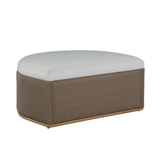 Tahoe Natural Weave Marine Grade Vinyl Ottoman
