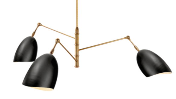 3-Arm Black Chandelier