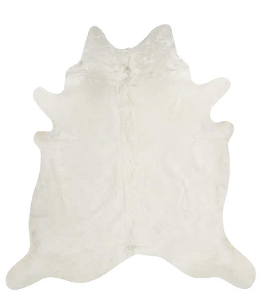 White XXL Cowhide Rug 7'8" x 8'2"