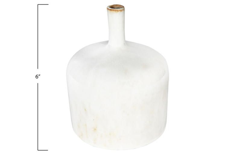 Small White Reactive Glaze Vase