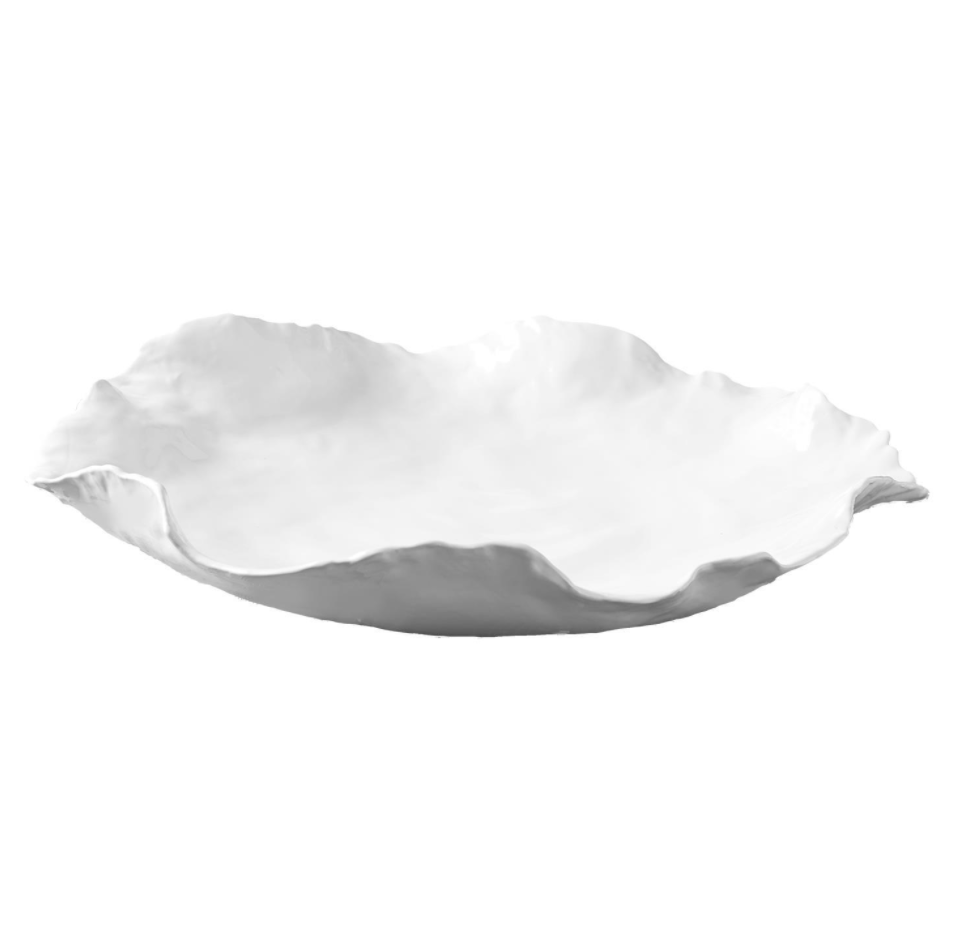 Large White Free Form Bowl
