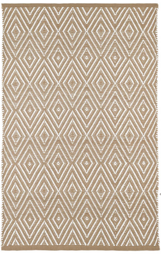 Diamond Khaki/White Rug 2X3