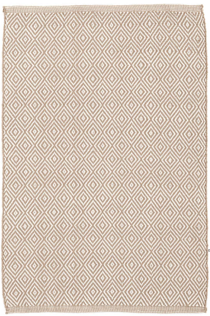 Indoor-Outdoor Petite Diamond Khaki/Ivory 2x3