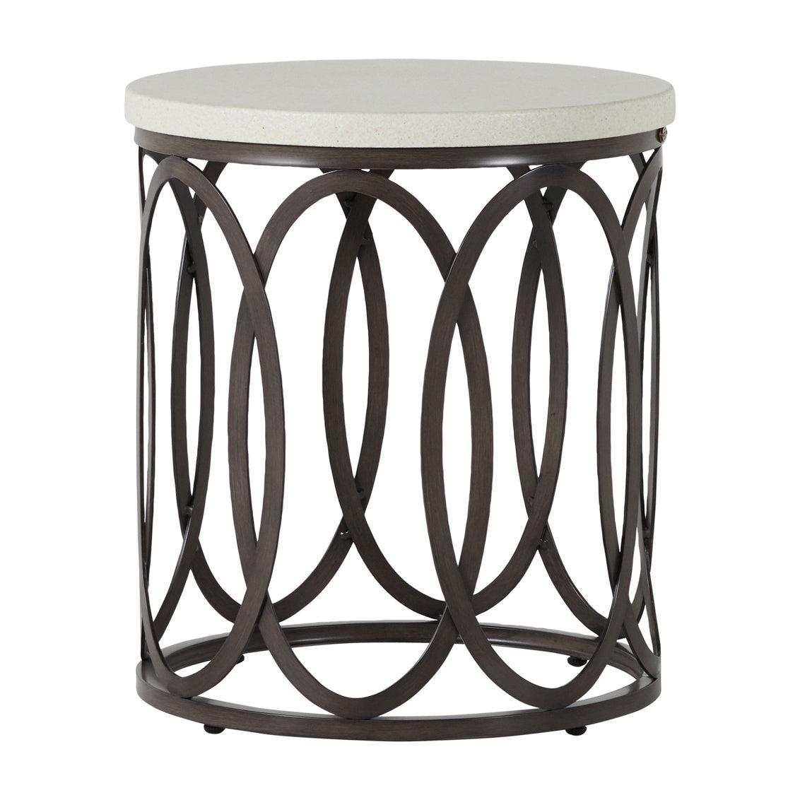 Ella Aluminum End Table  - Slate Grey / Classic White Top