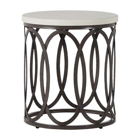 Ella Aluminum End Table  - Slate Grey / Classic White Top